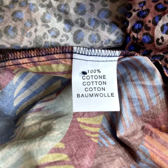 Miki Thumb Multicolor Cotton Button Front Shirt Leopard & Leaf Print - XL - Picture 6 of 10